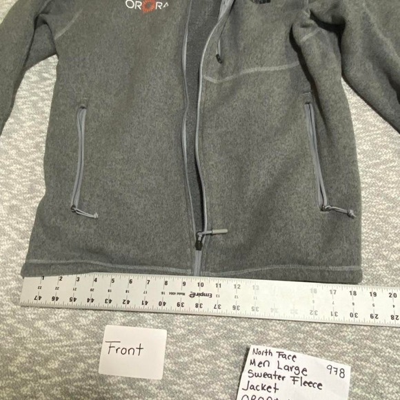 North Face sweater Fleece jacket men large ORORA logo right front. SKU978 - Picture 4 of 7